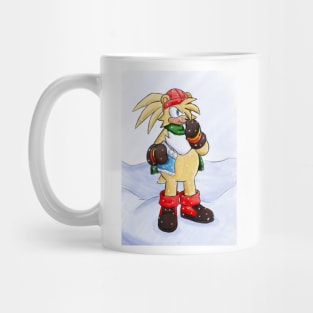 Polar Bear Eating a Marshmellow in a Snow Storm Mug